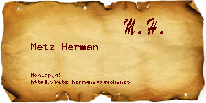 Metz Herman névjegykártya